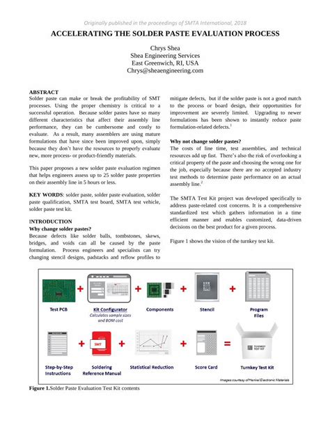 solder paste evaluation process